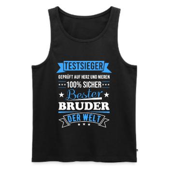 Bester Bruder der Welt Testsieger Geschenk - Männer Premium Bio Tank Top - Schwarz - Vorne - Michal (187cm)