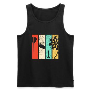 Cadeaux pour les joueurs de fléchettes avec motif de fléchettes, - Débardeur bio Premium Homme - noir - Devant - Michal (187cm)
