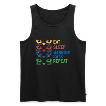 Gaming Cats Eat Sleep Warrior Repeat Gift - Men's Premium Organic Tank Top - black - Front - AI Model Male 178 light (178cm)