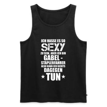 Gabelstapler, Staplerfahrer Geschenkidee - Männer Premium Bio Tank Top - Schwarz - Vorne - Michal (187cm)