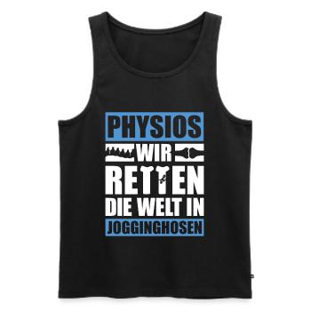 Physio I Physiotherapie I Physiotherapeut - Männer Premium Bio Tank Top - Schwarz - Vorne - Michal (187cm)