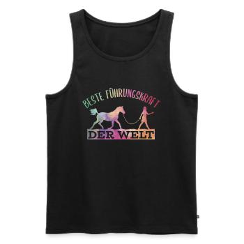 Führungskraft von Pferden Reiterin Pferde Geschenk - Männer Premium Bio Tank Top - Schwarz - Vorne - AI Model Male 178 light (178cm)