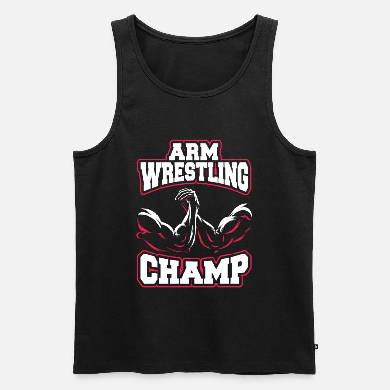 ARM WRESTLING CHAMP - Männer Premium Bio Tank Top - Schwarz
