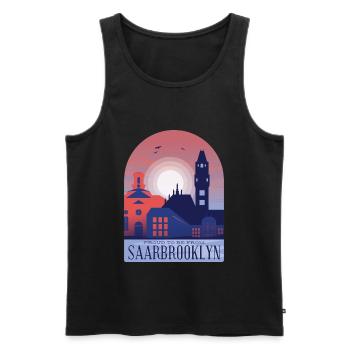 Saarbrücken ich bin Stolz auf meine Stadt - Männer Premium Bio Tank Top - Schwarz - Vorne - Michal (187cm)