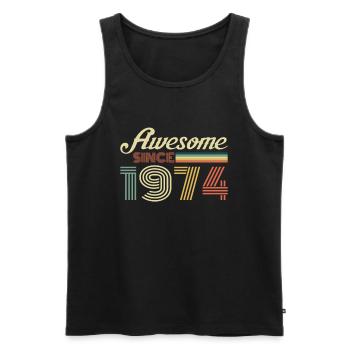 Awesome since 1974 Retro Jahrgang Geschenk - Männer Premium Bio Tank Top - Schwarz - Vorne - Michal (187cm)