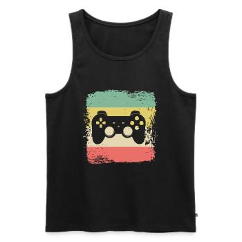 Cadeau de console de jeu rétro Gaming - Débardeur bio Premium Homme - noir - Devant - AI Model Male 178 light (178cm)
