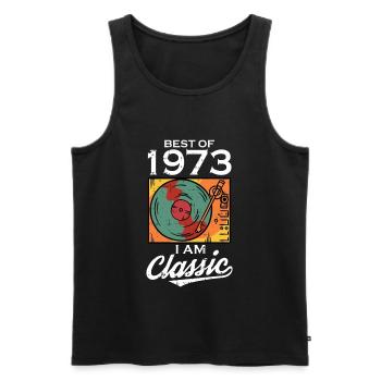 Vintage 1973 73 Anniversaire Rétro Millésime cadeau - Débardeur bio Premium Homme - noir - Devant - Michal (187cm)