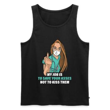 Krankenschwester Krankenhaus Pflegerin Geschenk - Männer Premium Bio Tank Top - Schwarz - Vorne - Michal (187cm)
