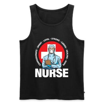 Krankenschwester Krankenhaus Pflegerin Geschenk - Männer Premium Bio Tank Top - Schwarz - Vorne - Michal (187cm)