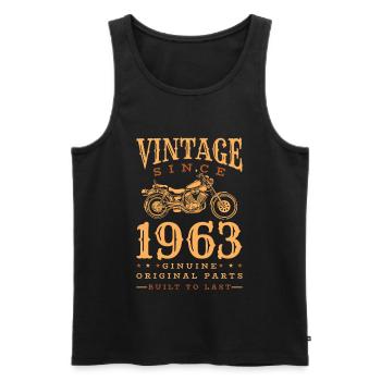 Vintage 1963 63 Anniversaire Rétro Millésime cadeau - Débardeur bio Premium Homme - noir - Devant - Michal (187cm)