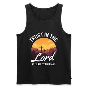 Jésus Proverbe Dieu foi Bible Prière Don - Débardeur bio Premium Homme - noir - Devant - Michal (187cm)