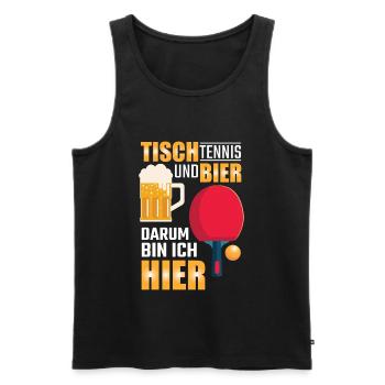 Lustiges Tischtennis Geschenk - Männer Premium Bio Tank Top - Schwarz - Vorne - Michal (187cm)