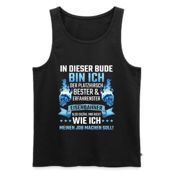 Lokführer, Eisenbahn, Zug Geschenk - Männer Premium Bio Tank Top - Schwarz - Vorne - Michal (187cm)