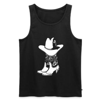 Country Music, Line-Dance, Western Geschenk - Männer Premium Bio Tank Top - Schwarz - Vorne - Michal (187cm)