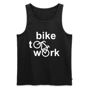 Fahrrad - Bike to Work - Männer Premium Bio Tank Top - Schwarz - Vorne - Michal (187cm)
