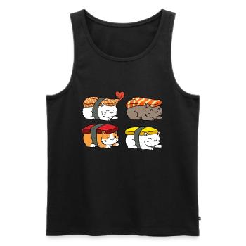 Cat Sushi Sushi Cadeau - Débardeur bio Premium Homme - noir - Devant - AI Model Male 178 light (178cm)