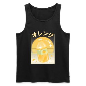 Rétro Japonais Orange Soda - Vaporwave Aesthetic - Débardeur bio Premium Homme - noir - Devant - AI Model Male 178 light (178cm)