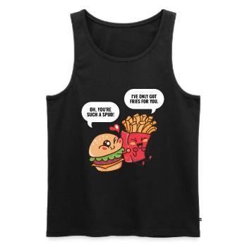 Burger Et Fries Burger cadeau - Débardeur bio Premium Homme - noir - Devant - AI Model Male 178 light (178cm)