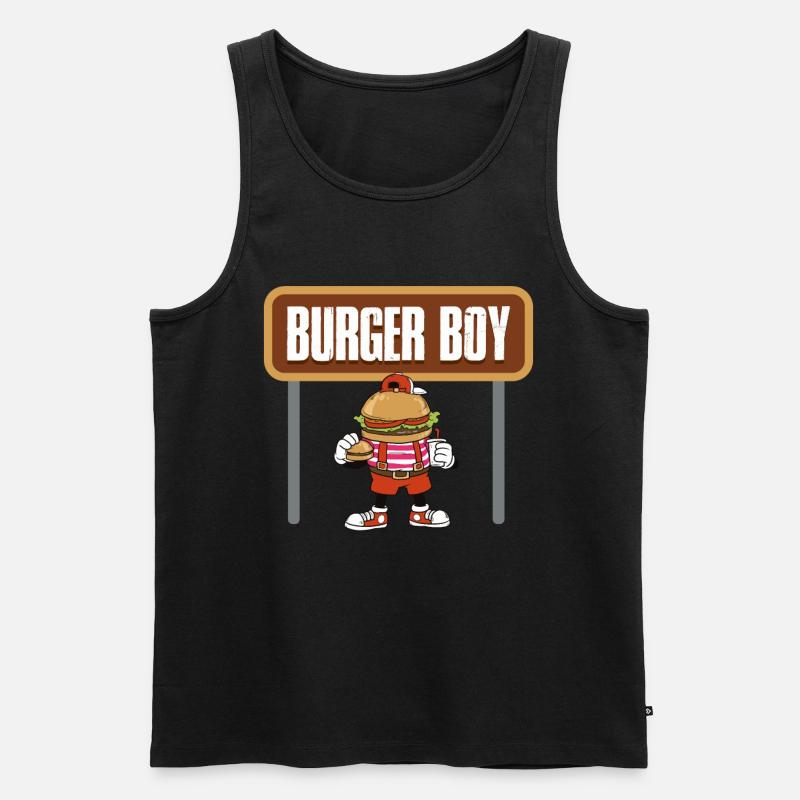 Burger Boy Burger Geschenk - Männer Premium Bio Tank Top - Schwarz