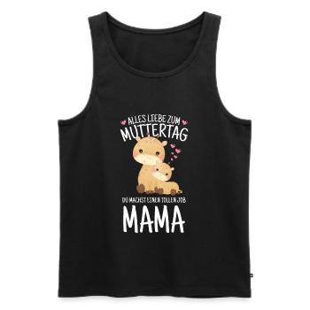 Muttertag Mutter Mummy Erster Giraffe Geschenk - Männer Premium Bio Tank Top - Schwarz - Vorne - Michal (187cm)