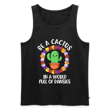 Be A Cactus Cactus Gift - Men's Premium Organic Tank Top - black - Front - Michal (187cm)