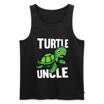 Turtle Baby Uncle Turtle Saying Gift - Men's Premium Organic Tank Top - black - Front - AI Model Male 178 light (178cm)