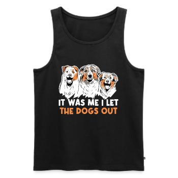 I Let The Dogs Out Chien promenade cadeau - Débardeur bio Premium Homme - noir - Devant - Michal (187cm)