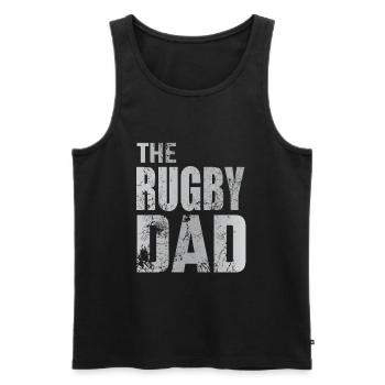 Rugby Dad Dad Football Sports Father's Day Gift - Men's Premium Organic Tank Top - black - Front - AI Model Male 178 light (178cm)