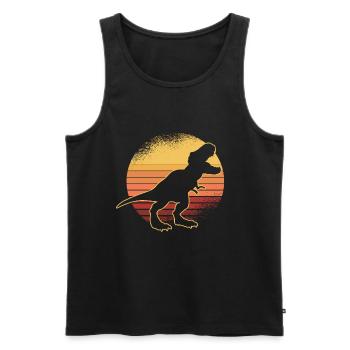 T-Rex Rex Dinosaurier Retro Spruch Geschenk - Männer Premium Bio Tank Top - Schwarz - Vorne - AI Model Male 178 light (178cm)