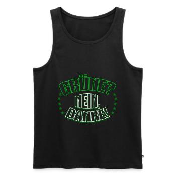 Grüne, Nein Danke! Wahl Bundestagswahl Partei - Männer Premium Bio Tank Top - Schwarz - Vorne - AI Model Male 178 light (178cm)