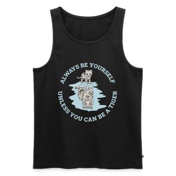Always Be Yourself Tiger Cadeau - Débardeur bio Premium Homme - noir - Devant - Michal (187cm)