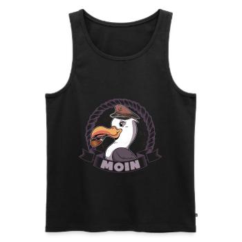 Moin Möwe Nordlichter Allemagne du Nord Allemand plat - Débardeur bio Premium Homme - noir - Devant - Michal (187cm)