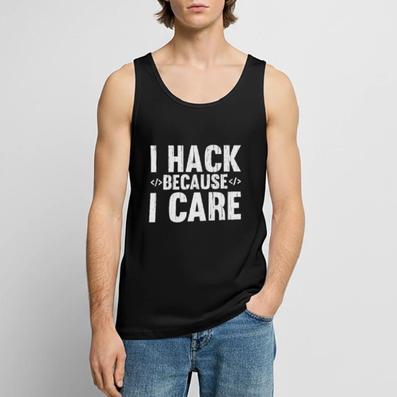 Hacker Hacking Code Computer admin Spruch Geschenk Männer Premium Bio Tank Top