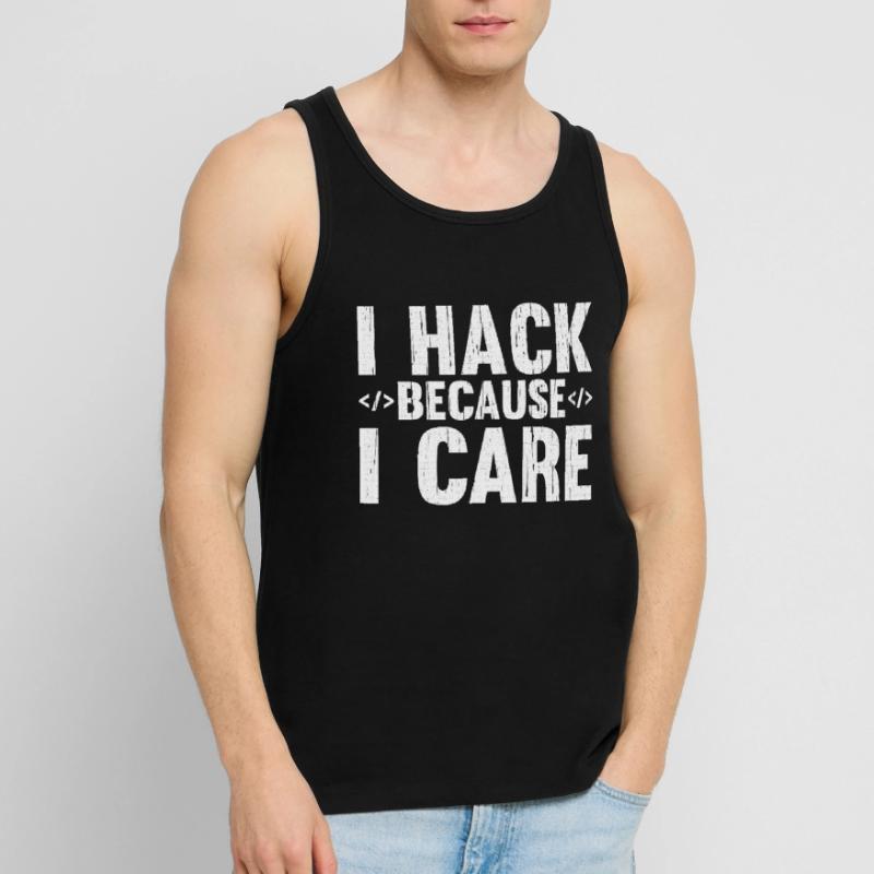 Hacker Hacking Code Computer admin Spruch Geschenk Männer Premium Bio Tank Top