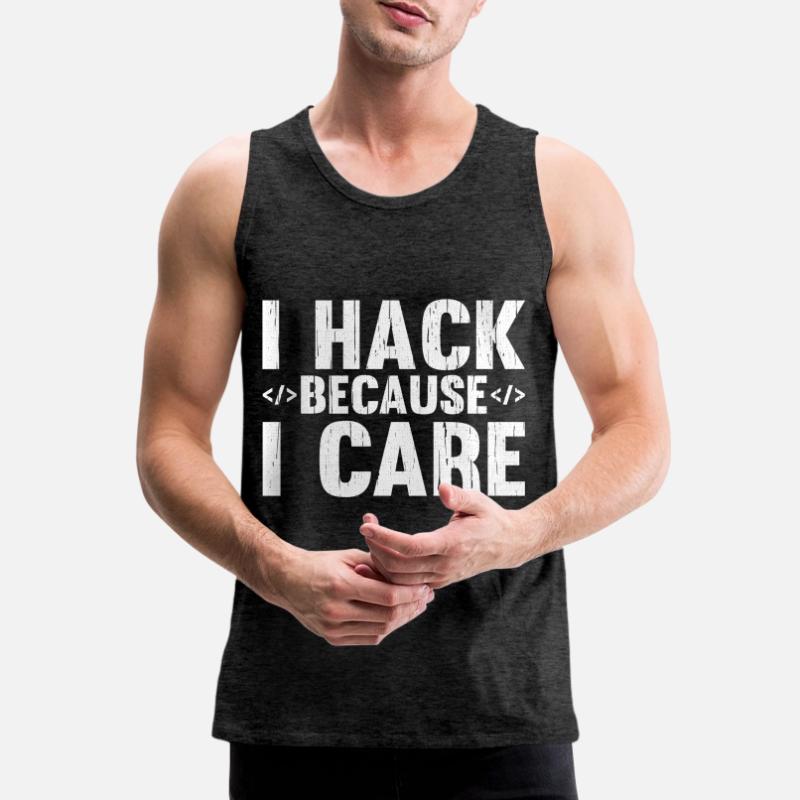 Hacker Hacking Code Computer admin saying gift Men's Premium Organic Tank Top
