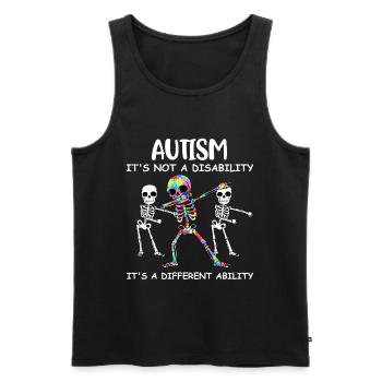 Autism Its Not A Disability Autism Gift - Men's Premium Organic Tank Top - black - Front - AI Model Male 178 light (178cm)