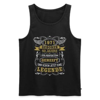 50. Geburtstag Jahrgang 1971 50 Jahre Geschenkidee - Männer Premium Bio Tank Top - Schwarz - Vorne - Michal (187cm)