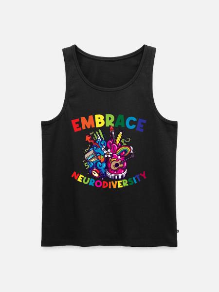 Embrace Neurodiversity ADHD Gift - Men's Premium Organic Tank Top - black
