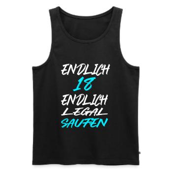 18.Geburtstag Geschenkidee Level 18 - Männer Premium Bio Tank Top - Schwarz - Vorne - Michal (187cm)