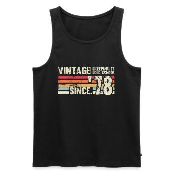 Vintage 1978 78 Anniversaire Rétro Millésime cadeau - Débardeur bio Premium Homme - noir - Devant - Michal (187cm)