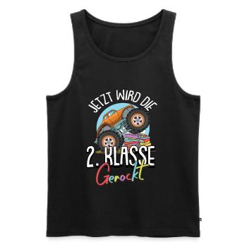 2. Klasse Junge Monster Truck Auto Geschenk - Männer Premium Bio Tank Top - Schwarz - Vorne - Michal (187cm)