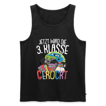 3. Klasse Auto Grundschule Junge Geschenk - Männer Premium Bio Tank Top - Schwarz - Vorne - Michal (187cm)