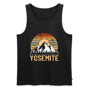 Yosemite Parc National Aventure Montagne Cadeau - Débardeur bio Premium Homme - noir - Devant - AI Model Male 178 light (178cm)