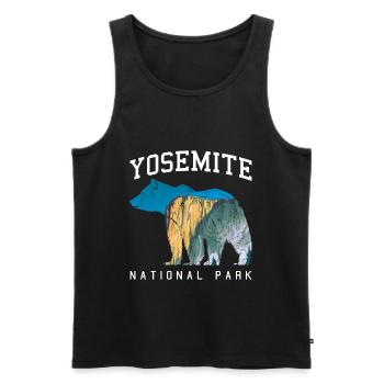 Yosemite Nationalpark Abenteuer Retro Bär Geschenk - Männer Premium Bio Tank Top - Schwarz - Vorne - Michal (187cm)