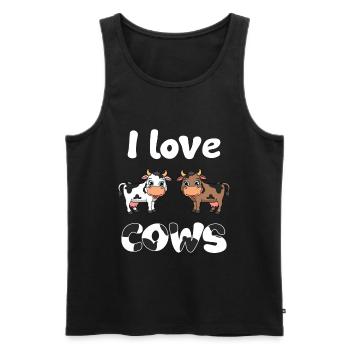 J’aime les vaches Vache Vaches Agriculteur Éleveur Éleveur - Débardeur bio Premium Homme - noir - Devant - Michal (187cm)