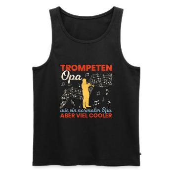 Trompeten Opa Trompeter Trompetenspieler Geschenk - Männer Premium Bio Tank Top - Schwarz - Vorne - Michal (187cm)