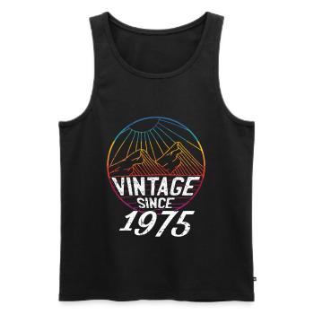 Anniversaire 1975 75 Vintage Vintage Vintage Millésime Cadeau - Débardeur bio Premium Homme - noir - Devant - Michal (187cm)