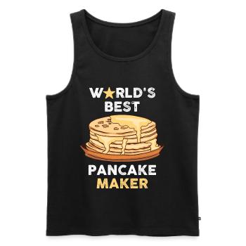 Worlds Best Pancake Maker Crêpes Cadeau - Débardeur bio Premium Homme - noir - Devant - AI Model Male 178 light (178cm)