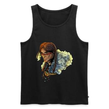 Amerikanischer Ureinwohner - Native American - Men's Premium Organic Tank Top - black - Front - Michal (187cm)