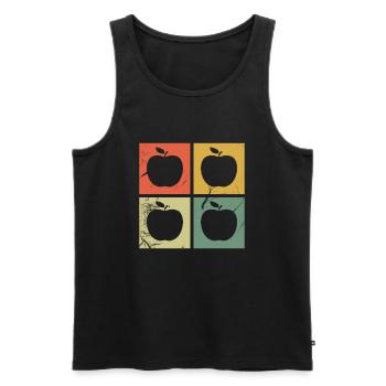 Apple Healthy Fruit Fruit Vegan Retro Gift - Men's Premium Organic Tank Top - black - Front - AI Model Male 178 light (178cm)